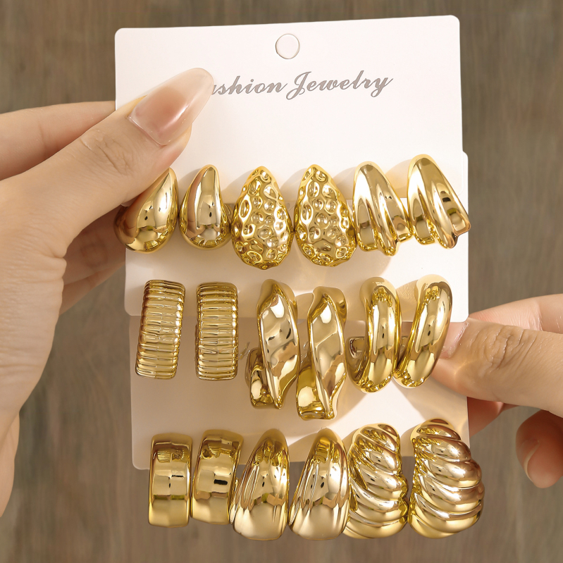 Σκουλαρίκια χρυσού φασολιού σε διασυνοριακό ευρωπαϊκό και αμερικανικό στιλ, απλά και ευέλικτα σκουλαρίκια ρητίνης, υψηλής ποιότητας, εξατομικευμένα, μοντέρνα και κομψά σκουλαρίκια