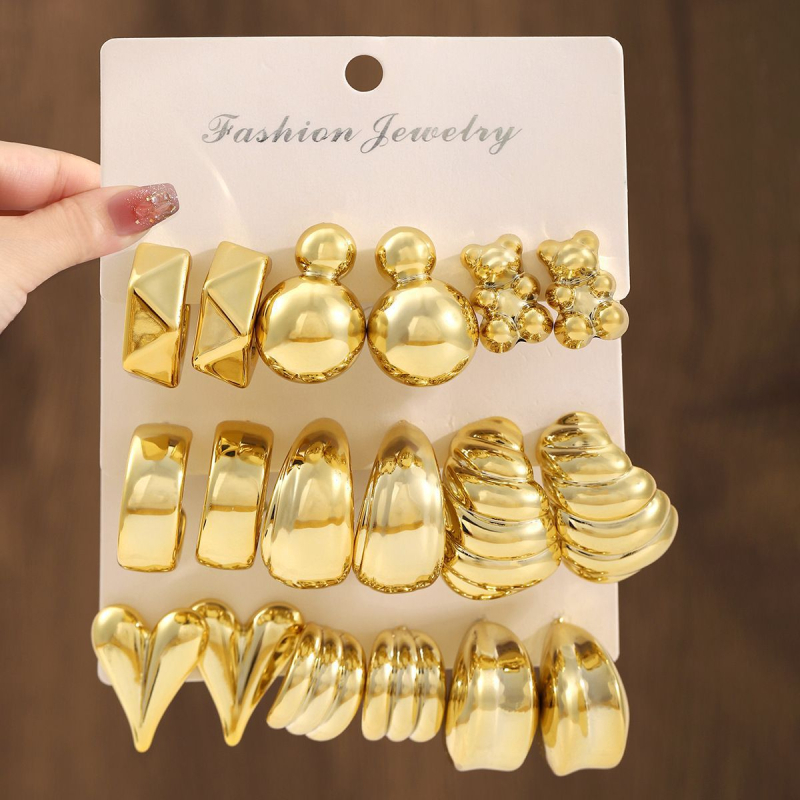 Σκουλαρίκια χρυσού φασολιού σε διασυνοριακό ευρωπαϊκό και αμερικανικό στιλ, απλά και ευέλικτα σκουλαρίκια ρητίνης, υψηλής ποιότητας, εξατομικευμένα, μοντέρνα και κομψά σκουλαρίκια