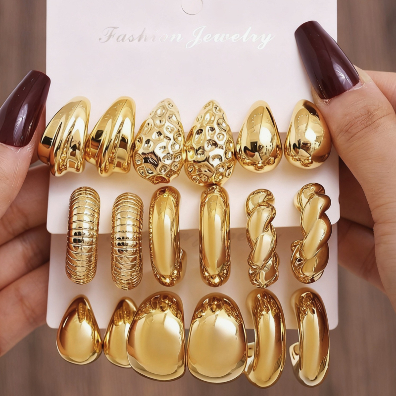 Σκουλαρίκια χρυσού φασολιού σε διασυνοριακό ευρωπαϊκό και αμερικανικό στιλ, απλά και ευέλικτα σκουλαρίκια ρητίνης, υψηλής ποιότητας, εξατομικευμένα, μοντέρνα και κομψά σκουλαρίκια