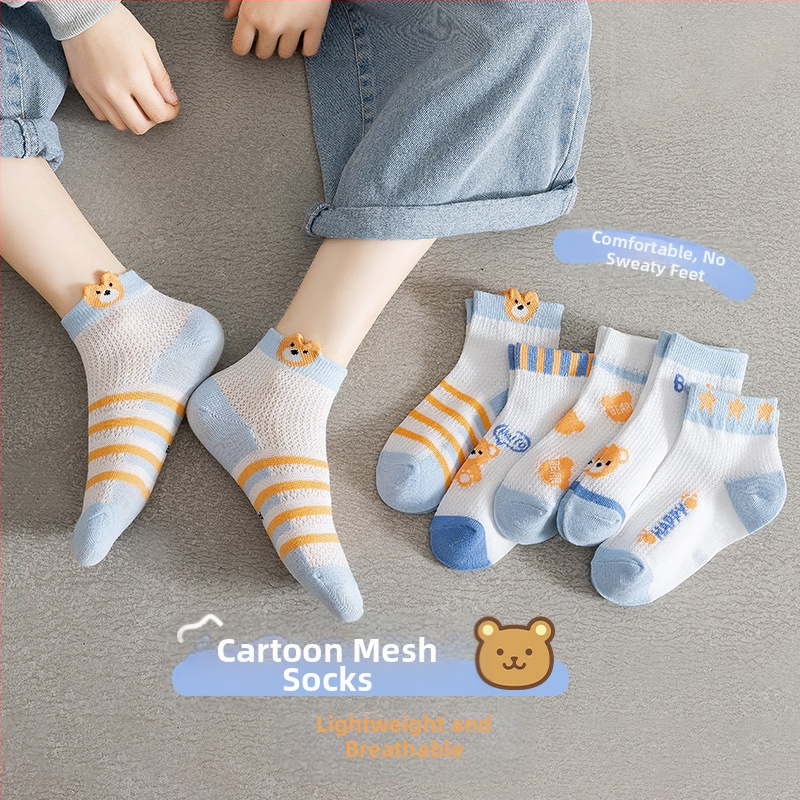 Παιδικές Κάλτσες Ανδρικές και Γυναικείες Κάλτσες για Άνοιξη και Καλοκαίρι Λεπτές Κοντές Κάλτσες για Μωρά από Καθαρό Βαμβάκι χωρίς Κόκαλα Κάλτσες με Κάρτες από Πλέγμα που Απορροφούν τον Ιδρώτα για Φοιτητές