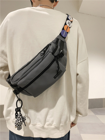 Vīriešu krūšu soma, moderna ielas mugursoma, maza mugursoma, sieviešu modes ikdienas japāņu stila jostas soma, moderna zīmola plecu soma