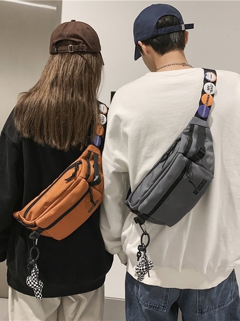 Vīriešu krūšu soma, moderna ielas mugursoma, maza mugursoma, sieviešu modes ikdienas japāņu stila jostas soma, moderna zīmola plecu soma