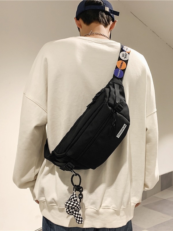 Vīriešu krūšu soma, moderna ielas mugursoma, maza mugursoma, sieviešu modes ikdienas japāņu stila jostas soma, moderna zīmola plecu soma
