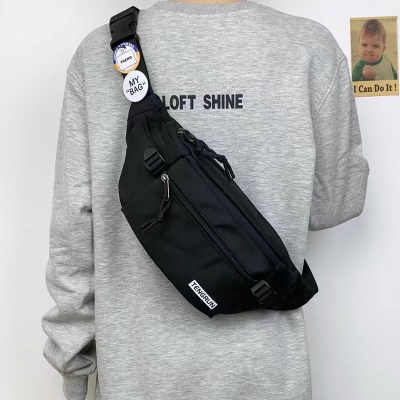 Vīriešu krūšu soma, moderna ielas mugursoma, maza mugursoma, sieviešu modes ikdienas japāņu stila jostas soma, moderna zīmola plecu soma