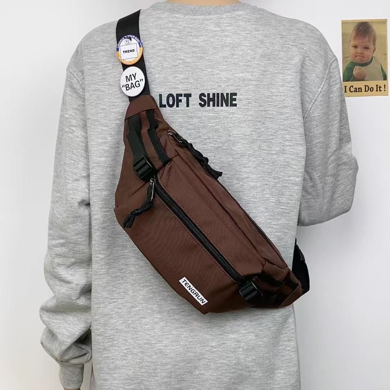 Vīriešu krūšu soma, moderna ielas mugursoma, maza mugursoma, sieviešu modes ikdienas japāņu stila jostas soma, moderna zīmola plecu soma