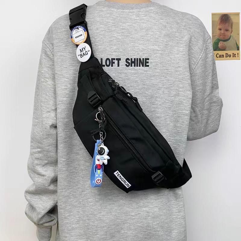 Vīriešu krūšu soma, moderna ielas mugursoma, maza mugursoma, sieviešu modes ikdienas japāņu stila jostas soma, moderna zīmola plecu soma