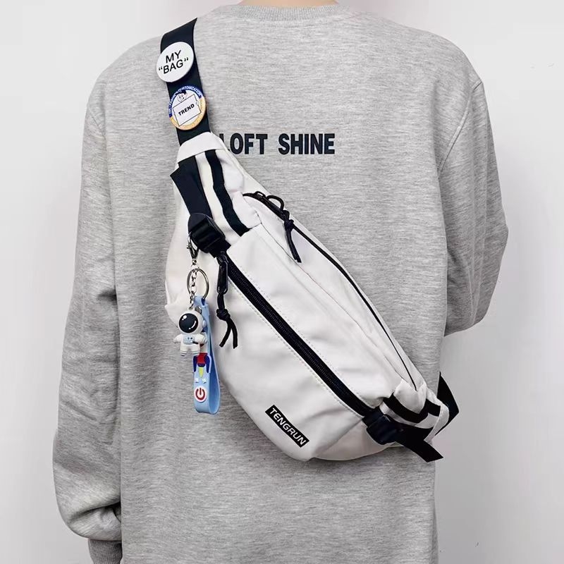 Vīriešu krūšu soma, moderna ielas mugursoma, maza mugursoma, sieviešu modes ikdienas japāņu stila jostas soma, moderna zīmola plecu soma