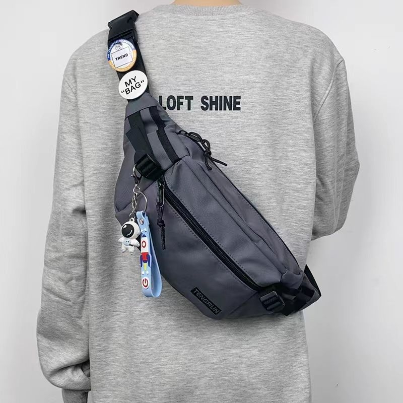 Vīriešu krūšu soma, moderna ielas mugursoma, maza mugursoma, sieviešu modes ikdienas japāņu stila jostas soma, moderna zīmola plecu soma