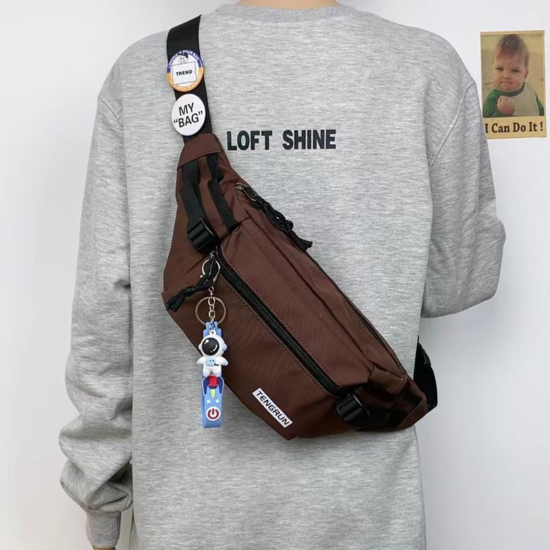 Vīriešu krūšu soma, moderna ielas mugursoma, maza mugursoma, sieviešu modes ikdienas japāņu stila jostas soma, moderna zīmola plecu soma