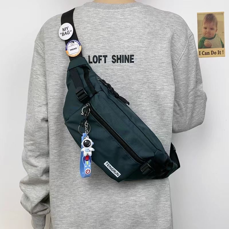 Vīriešu krūšu soma, moderna ielas mugursoma, maza mugursoma, sieviešu modes ikdienas japāņu stila jostas soma, moderna zīmola plecu soma