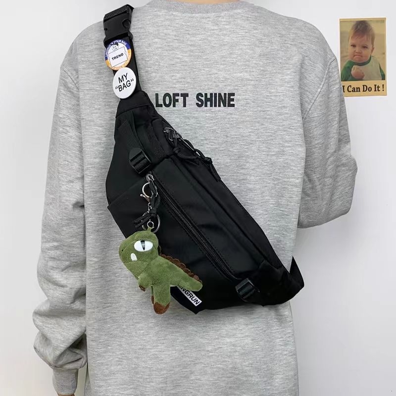 Vīriešu krūšu soma, moderna ielas mugursoma, maza mugursoma, sieviešu modes ikdienas japāņu stila jostas soma, moderna zīmola plecu soma