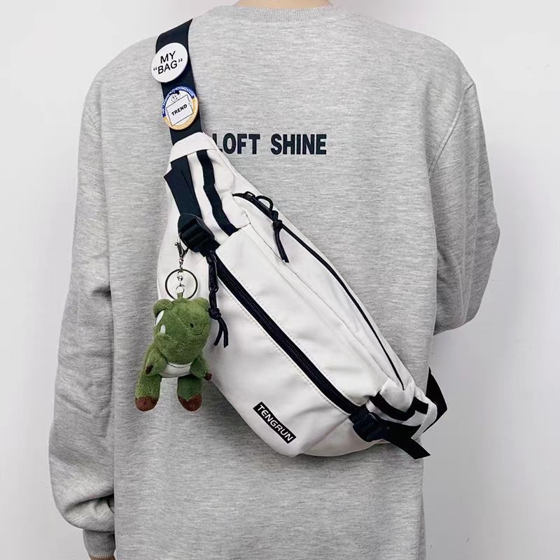 Vīriešu krūšu soma, moderna ielas mugursoma, maza mugursoma, sieviešu modes ikdienas japāņu stila jostas soma, moderna zīmola plecu soma