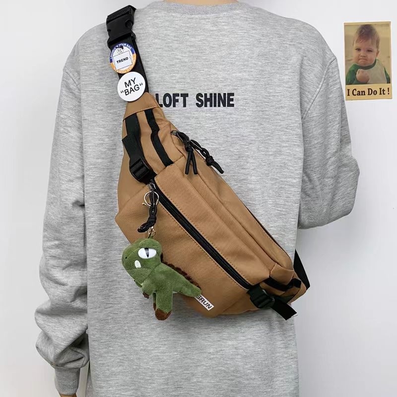 Vīriešu krūšu soma, moderna ielas mugursoma, maza mugursoma, sieviešu modes ikdienas japāņu stila jostas soma, moderna zīmola plecu soma