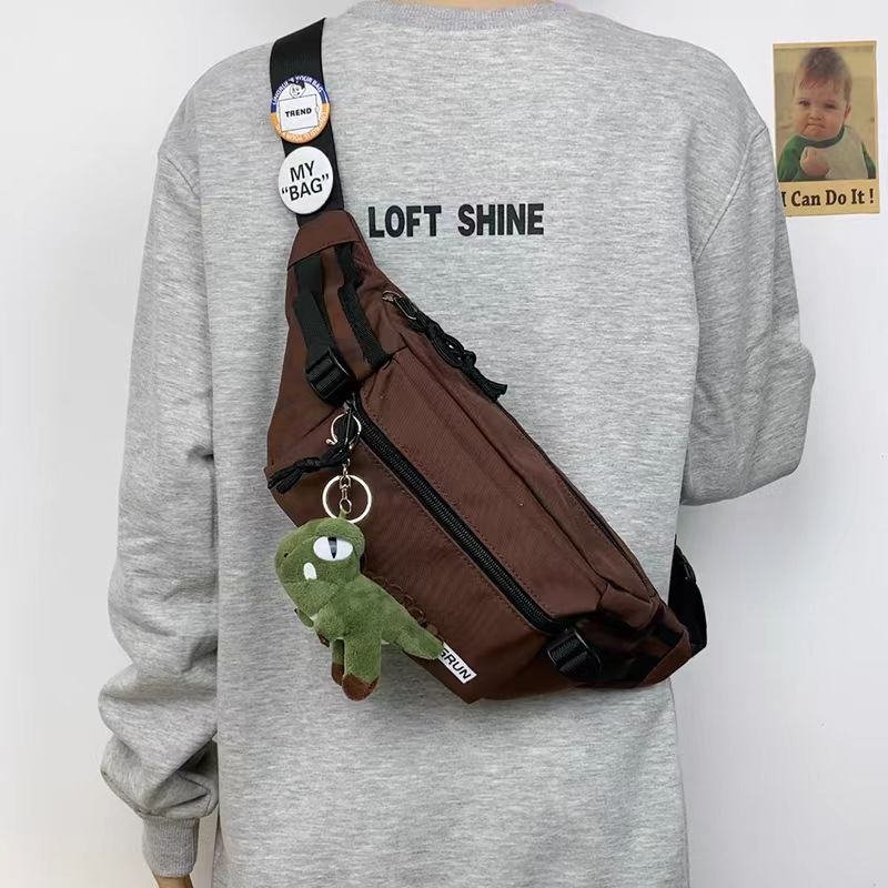 Vīriešu krūšu soma, moderna ielas mugursoma, maza mugursoma, sieviešu modes ikdienas japāņu stila jostas soma, moderna zīmola plecu soma