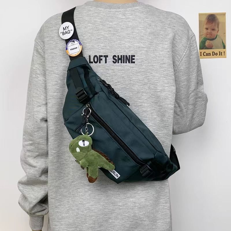 Vīriešu krūšu soma, moderna ielas mugursoma, maza mugursoma, sieviešu modes ikdienas japāņu stila jostas soma, moderna zīmola plecu soma