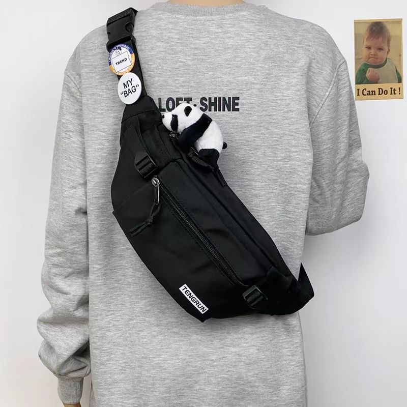 Vīriešu krūšu soma, moderna ielas mugursoma, maza mugursoma, sieviešu modes ikdienas japāņu stila jostas soma, moderna zīmola plecu soma