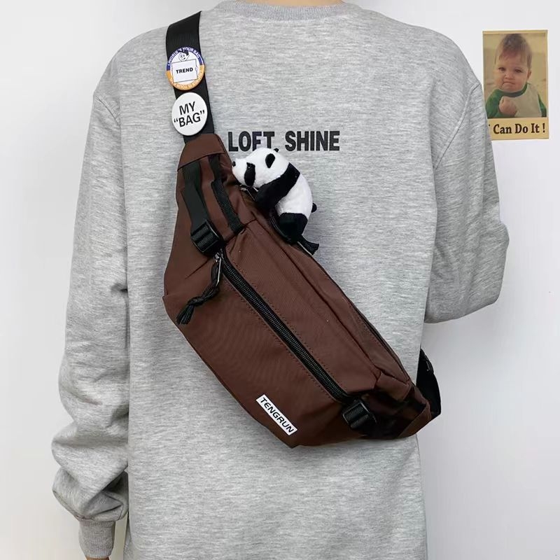Vīriešu krūšu soma, moderna ielas mugursoma, maza mugursoma, sieviešu modes ikdienas japāņu stila jostas soma, moderna zīmola plecu soma
