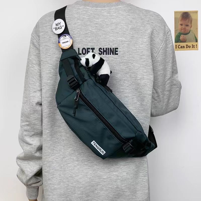 Vīriešu krūšu soma, moderna ielas mugursoma, maza mugursoma, sieviešu modes ikdienas japāņu stila jostas soma, moderna zīmola plecu soma