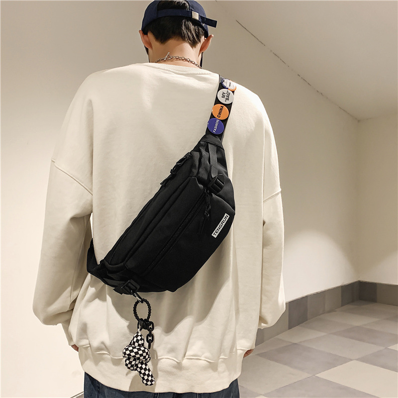 Vīriešu krūšu soma, moderna ielas mugursoma, maza mugursoma, sieviešu modes ikdienas japāņu stila jostas soma, moderna zīmola plecu soma