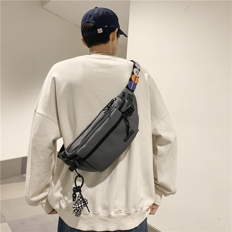 Vīriešu krūšu soma, moderna ielas mugursoma, maza mugursoma, sieviešu modes ikdienas japāņu stila jostas soma, moderna zīmola plecu soma