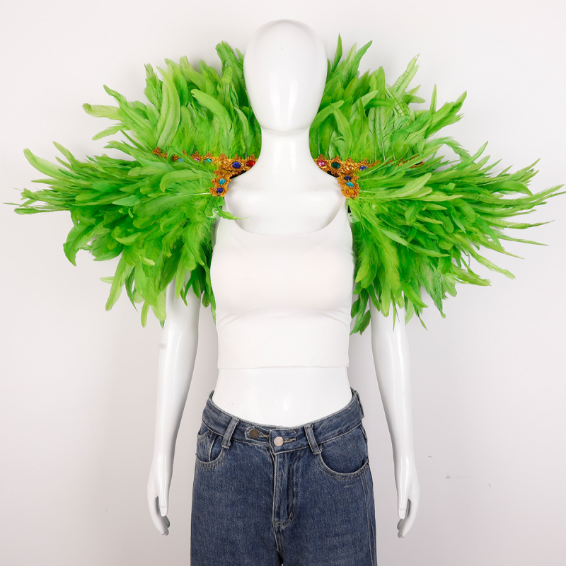 Plunksnų skara, apsiaustas, Helovino karnavalo kostiumas, šou, šokių liemenė, netikra apykaklė, apsiaustas