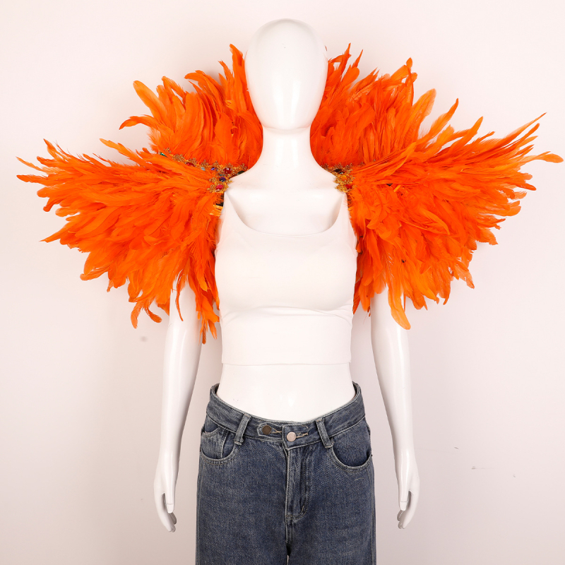 Plunksnų skara, apsiaustas, Helovino karnavalo kostiumas, šou, šokių liemenė, netikra apykaklė, apsiaustas