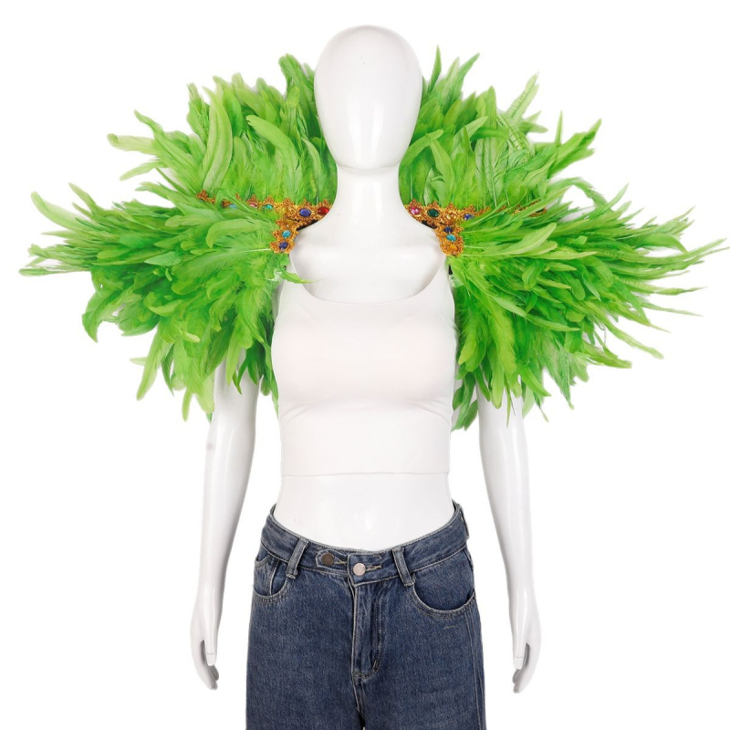 Plunksnų skara, apsiaustas, Helovino karnavalo kostiumas, šou, šokių liemenė, netikra apykaklė, apsiaustas