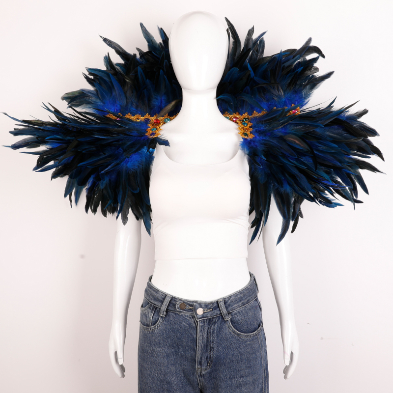 Plunksnų skara, apsiaustas, Helovino karnavalo kostiumas, šou, šokių liemenė, netikra apykaklė, apsiaustas