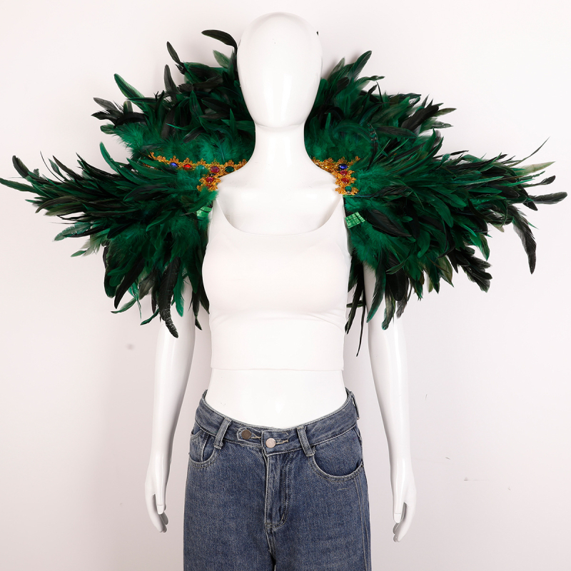 Plunksnų skara, apsiaustas, Helovino karnavalo kostiumas, šou, šokių liemenė, netikra apykaklė, apsiaustas