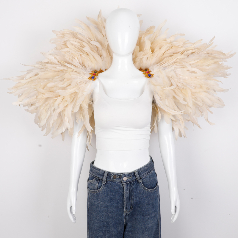 Plunksnų skara, apsiaustas, Helovino karnavalo kostiumas, šou, šokių liemenė, netikra apykaklė, apsiaustas