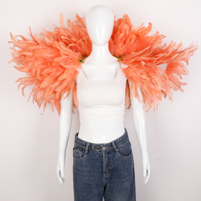 Plunksnų skara, apsiaustas, Helovino karnavalo kostiumas, šou, šokių liemenė, netikra apykaklė, apsiaustas