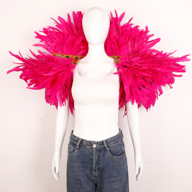 Plunksnų skara, apsiaustas, Helovino karnavalo kostiumas, šou, šokių liemenė, netikra apykaklė, apsiaustas