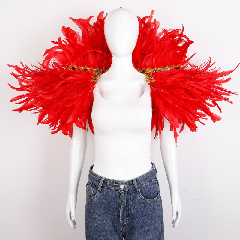 Plunksnų skara, apsiaustas, Helovino karnavalo kostiumas, šou, šokių liemenė, netikra apykaklė, apsiaustas