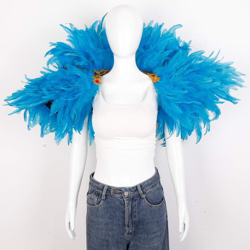 Plunksnų skara, apsiaustas, Helovino karnavalo kostiumas, šou, šokių liemenė, netikra apykaklė, apsiaustas