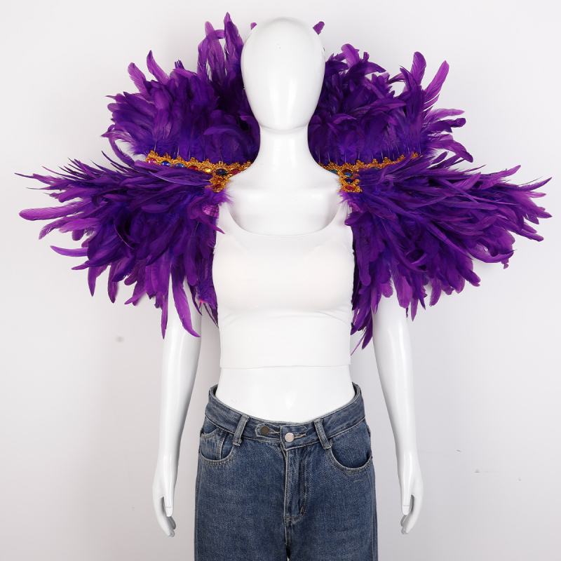 Plunksnų skara, apsiaustas, Helovino karnavalo kostiumas, šou, šokių liemenė, netikra apykaklė, apsiaustas