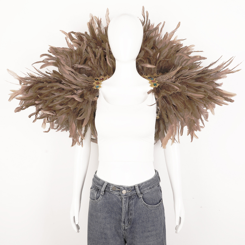 Plunksnų skara, apsiaustas, Helovino karnavalo kostiumas, šou, šokių liemenė, netikra apykaklė, apsiaustas