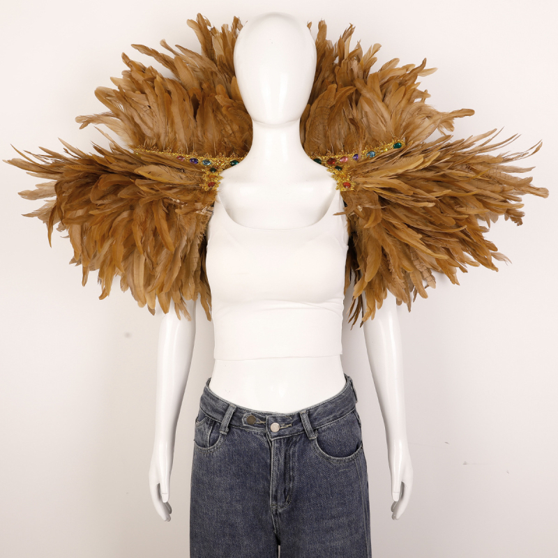 Plunksnų skara, apsiaustas, Helovino karnavalo kostiumas, šou, šokių liemenė, netikra apykaklė, apsiaustas