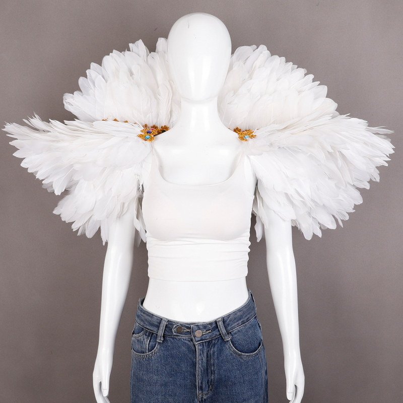 Plunksnų skara, apsiaustas, Helovino karnavalo kostiumas, šou, šokių liemenė, netikra apykaklė, apsiaustas