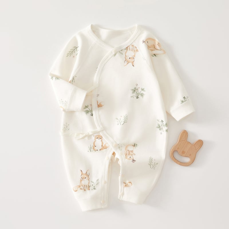 Novorođeni pamuk rompers u monaškom stilu, dugih rukava, unisex, 0-6 mjeseci