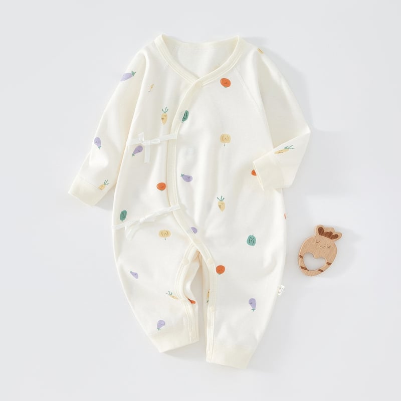 Novorođeni pamuk rompers u monaškom stilu, dugih rukava, unisex, 0-6 mjeseci