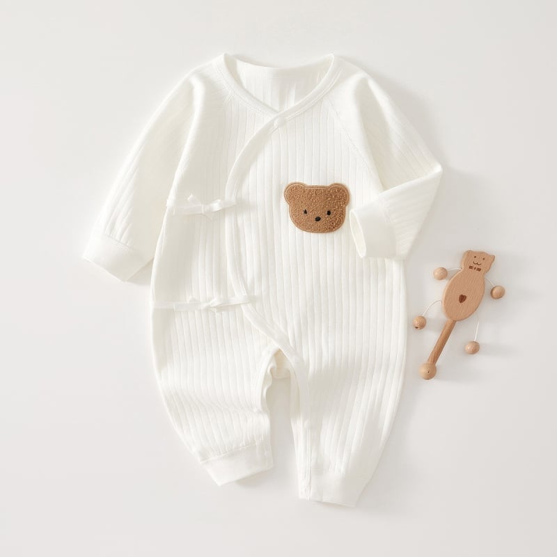 Novorođeni pamuk rompers u monaškom stilu, dugih rukava, unisex, 0-6 mjeseci