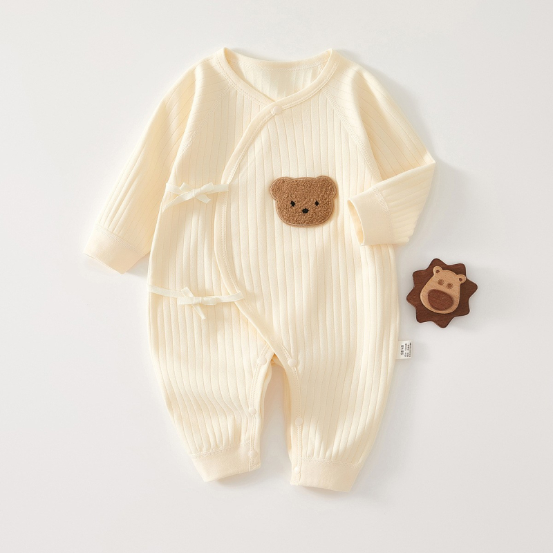 Novorođeni pamuk rompers u monaškom stilu, dugih rukava, unisex, 0-6 mjeseci
