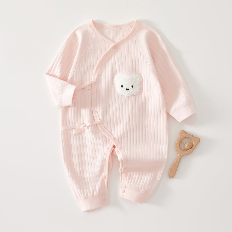 Novorođeni pamuk rompers u monaškom stilu, dugih rukava, unisex, 0-6 mjeseci