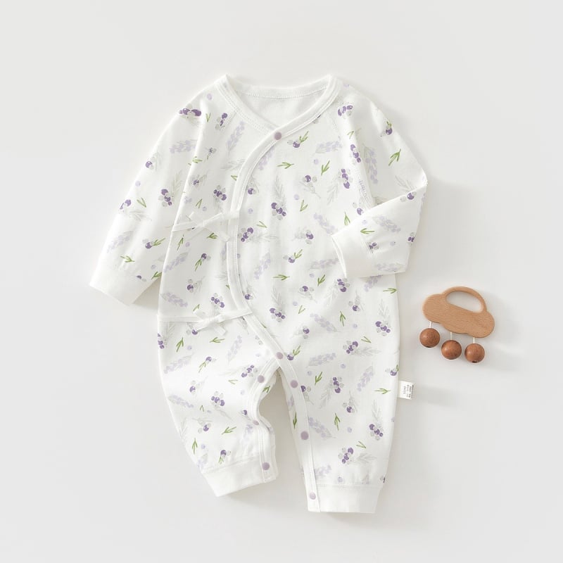 Novorođeni pamuk rompers u monaškom stilu, dugih rukava, unisex, 0-6 mjeseci