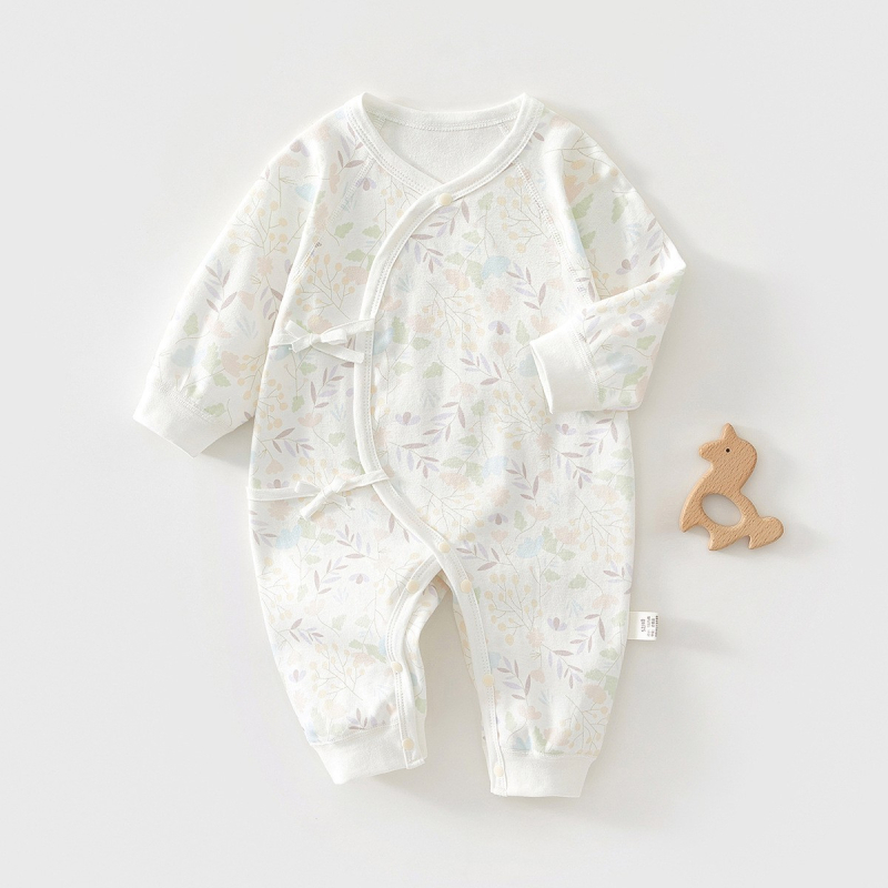 Novorođeni pamuk rompers u monaškom stilu, dugih rukava, unisex, 0-6 mjeseci