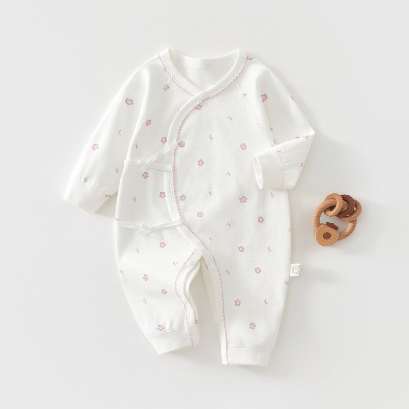 Novorođeni pamuk rompers u monaškom stilu, dugih rukava, unisex, 0-6 mjeseci
