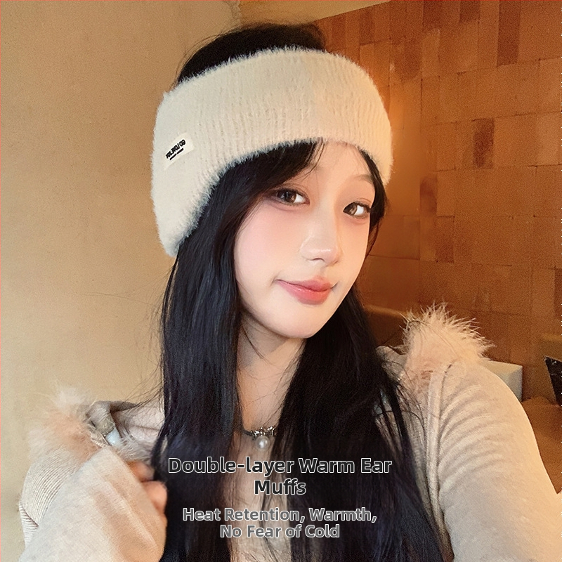 Нови зимни топли наушници, вълнени плетени наушници за колоездене на открито, ветроустойчиви, студоустойчиви и антифриз, с поларена подплата, универсални