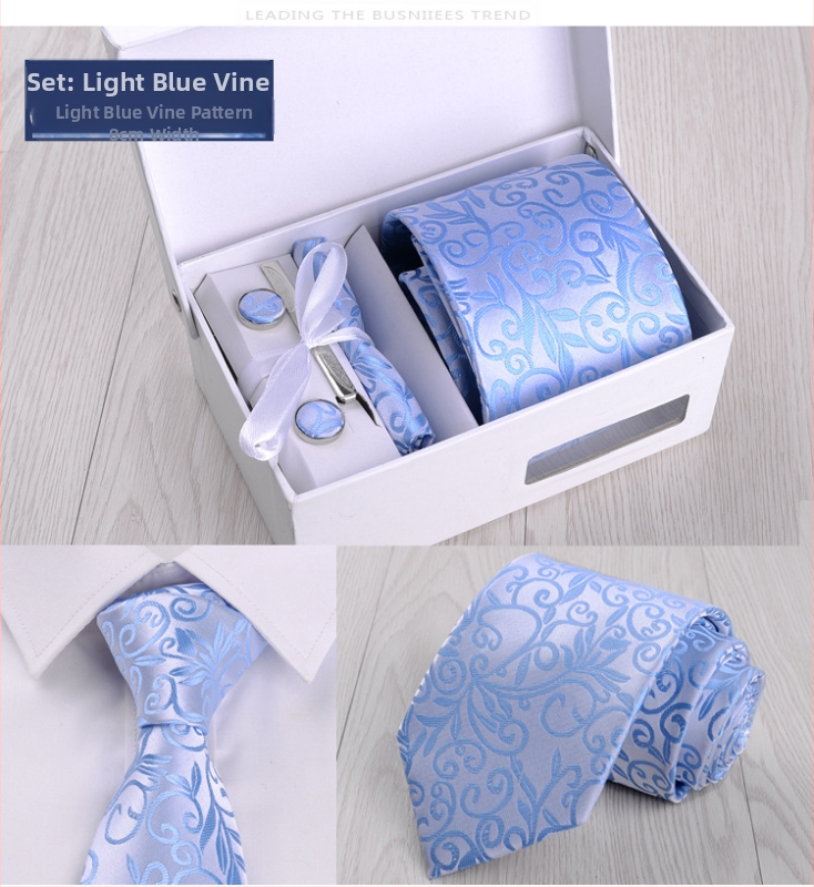 Fabriko vyriškas šešių dalių kostiumas, juodas, 8 cm ilgio, dryžuotas, rankinis kaklaraištis, jaunikio vestuvių dovanų dėžutė