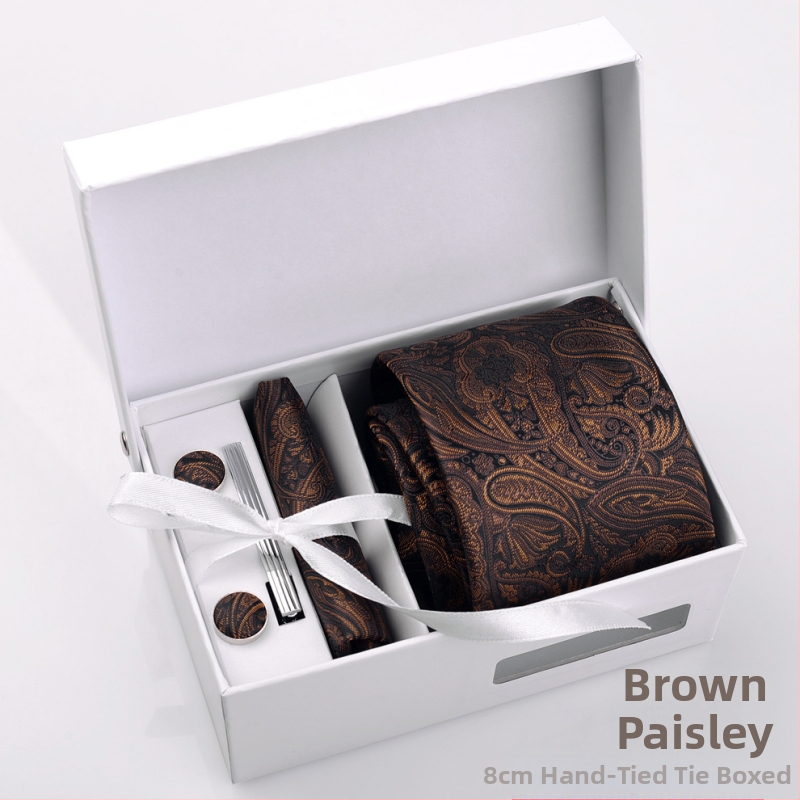 Fabriko vyriškas šešių dalių kostiumas, juodas, 8 cm ilgio, dryžuotas, rankinis kaklaraištis, jaunikio vestuvių dovanų dėžutė