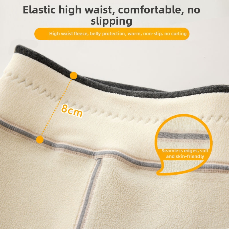 Детски клин с поларена подплата, удебелен, есенно-зимен, бял, външно облекло, еднокомпонентен, кадифен, топъл, зимен, черен, детски топли панталони